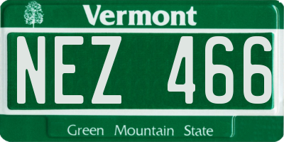 VT license plate NEZ466