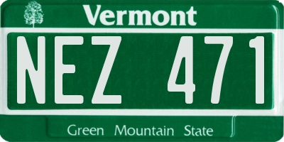 VT license plate NEZ471