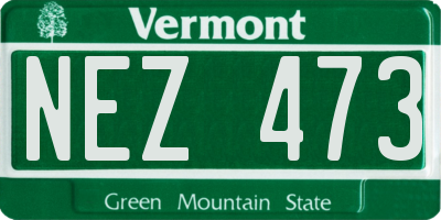 VT license plate NEZ473