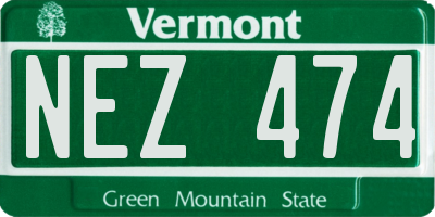 VT license plate NEZ474