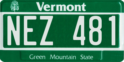 VT license plate NEZ481