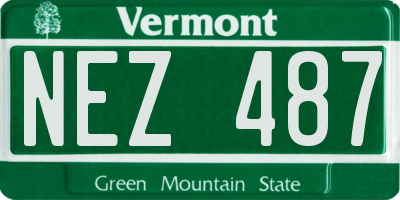 VT license plate NEZ487