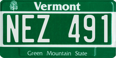 VT license plate NEZ491
