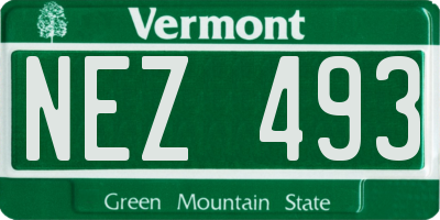 VT license plate NEZ493