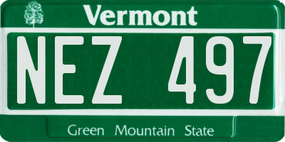 VT license plate NEZ497