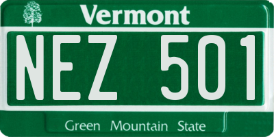 VT license plate NEZ501