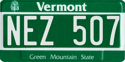 VT license plate NEZ507
