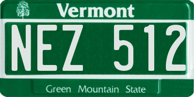 VT license plate NEZ512