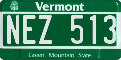 VT license plate NEZ513