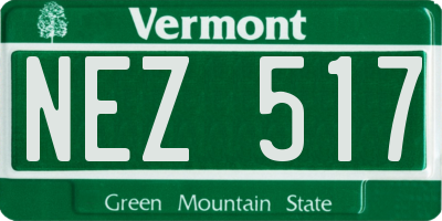 VT license plate NEZ517