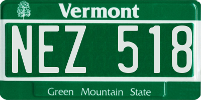 VT license plate NEZ518