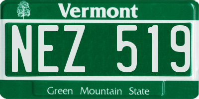 VT license plate NEZ519