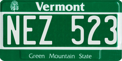 VT license plate NEZ523