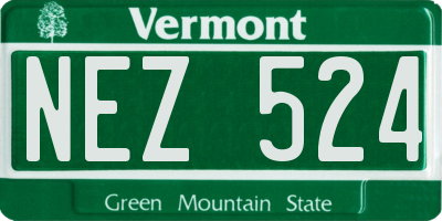 VT license plate NEZ524