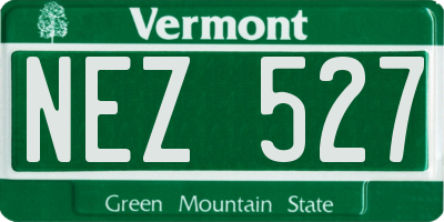 VT license plate NEZ527