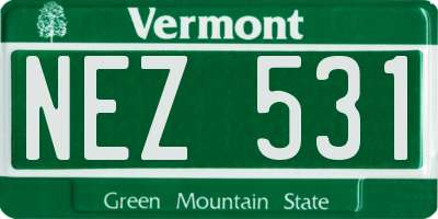 VT license plate NEZ531