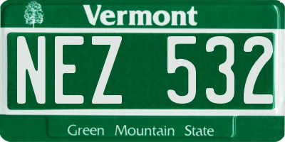 VT license plate NEZ532