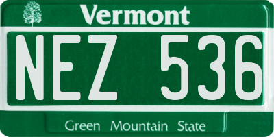 VT license plate NEZ536