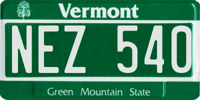 VT license plate NEZ540