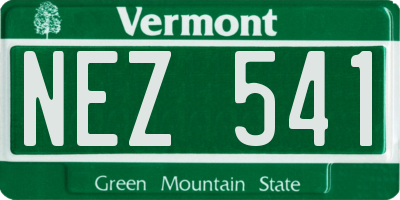 VT license plate NEZ541