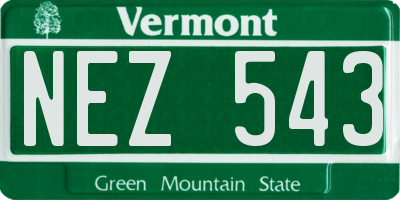 VT license plate NEZ543