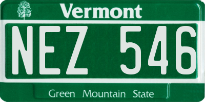 VT license plate NEZ546