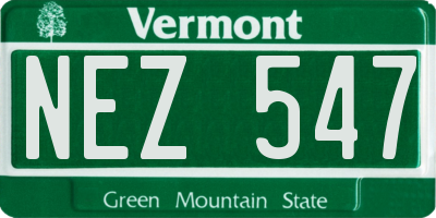 VT license plate NEZ547
