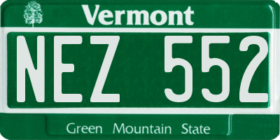 VT license plate NEZ552