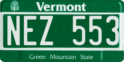 VT license plate NEZ553