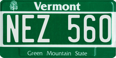 VT license plate NEZ560