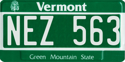VT license plate NEZ563