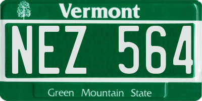 VT license plate NEZ564