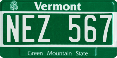 VT license plate NEZ567