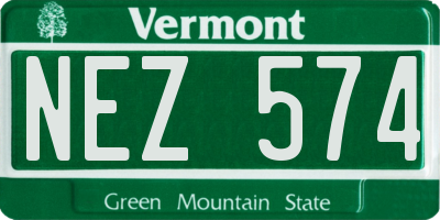 VT license plate NEZ574