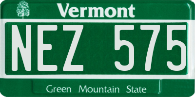 VT license plate NEZ575