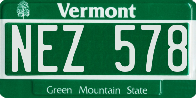 VT license plate NEZ578