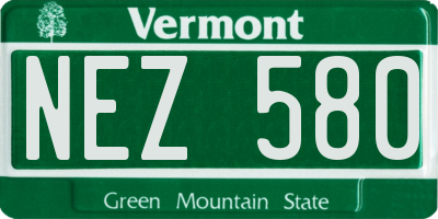 VT license plate NEZ580