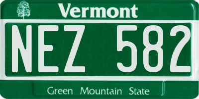 VT license plate NEZ582