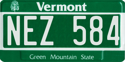 VT license plate NEZ584