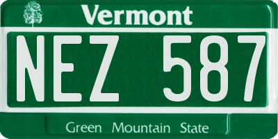 VT license plate NEZ587