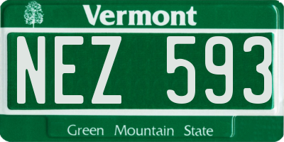 VT license plate NEZ593