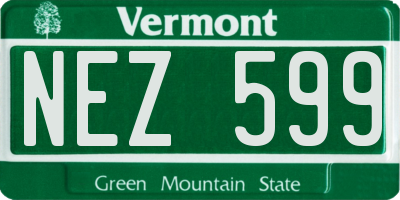 VT license plate NEZ599