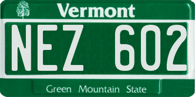 VT license plate NEZ602