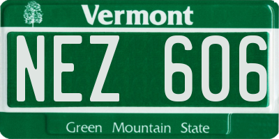 VT license plate NEZ606