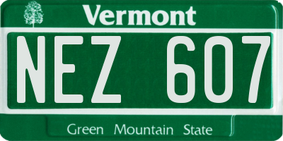 VT license plate NEZ607