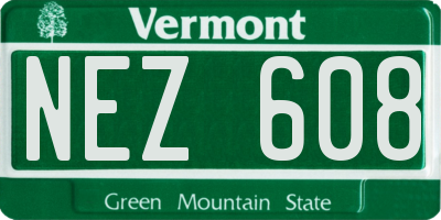 VT license plate NEZ608