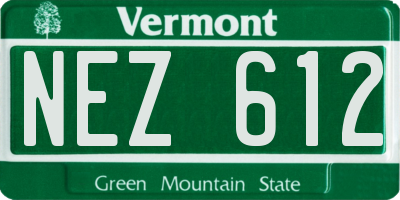 VT license plate NEZ612