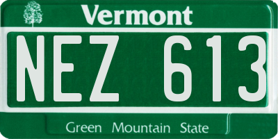 VT license plate NEZ613