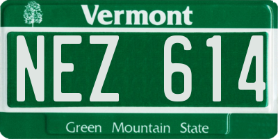 VT license plate NEZ614
