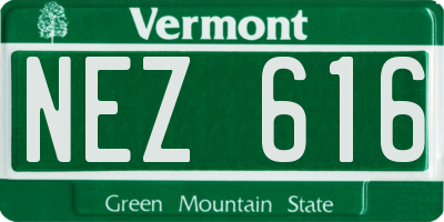 VT license plate NEZ616